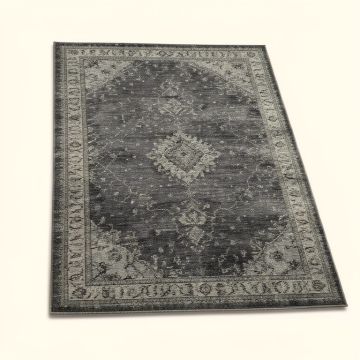 Waterston Oriental Tufted Wool Rust/Charcoal Area Rug (synthetic illustration; no displayed measurements)