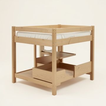 Ayres Twin Loft Bed With Drawers And Shelves (synthetic illustration; no displayed measurements)