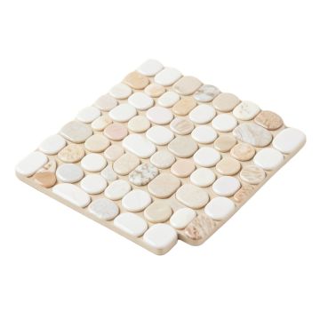 Mini Square 1 '' X 1 '' Seashell Grid Mosaic Tile