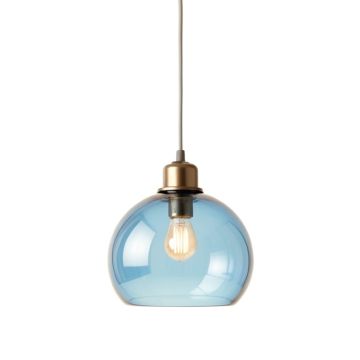 Olive Canyon Pendant Light Suspended From One Plain Cable - Blue