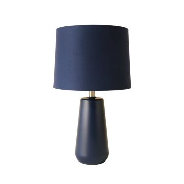 Brook Dale Table Lamp With A Plain Fabric Shade - Navy