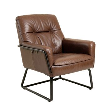 Allyannah 30.3 '' Wide Tufted Top Grain Leather Lounge Chair