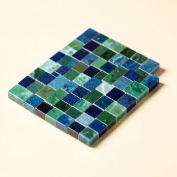 Breeze 0.62 '' X 0.62 '' Glass Mosaic Tile In Blue/Green (synthetic illustration; no displayed measurements)