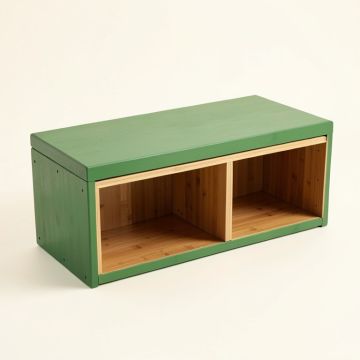 Aspen Arc Shoe Storage Bench (synthetic illustration; no displayed measurements)
