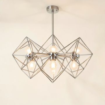 Dewayne 6 - Light Unique / Statement Geometric Chandelier (synthetic illustration; no displayed measurements)