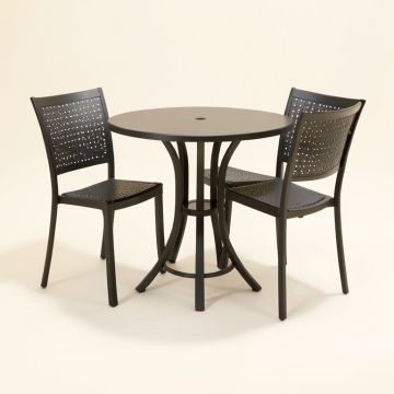 Anissa Round 2 - Person 26 '' Long Aluminum Bistro Set (synthetic illustration; no displayed measurements)
