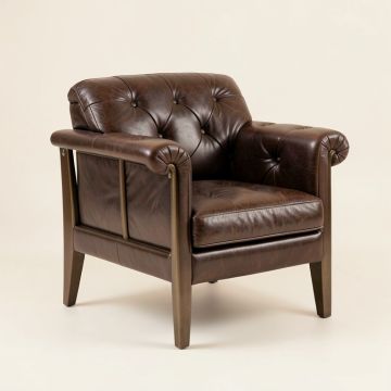 Cassian 30.5 '' Wide Tufted Top Grain Leather Armchair (synthetic illustration; no displayed measurements)