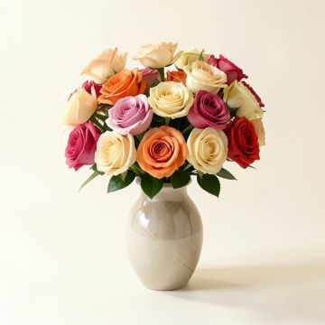 Artificial Roses Floral Arrangements In Vase (synthetic illustration; no displayed measurements)