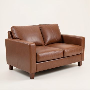 Cordova 67 '' Genuine Leather Square Arm Loveseat (synthetic illustration; no displayed measurements)