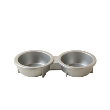 Stone Dale Pet Feeding Stand With Two Plain Empty Bowls - Gray