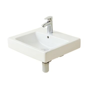 White Ceramic Rectangular Undermount Bathroom Sink With Overflow