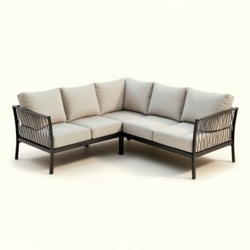 Hampton Patio Sectional With Cushions (synthetic illustration; no displayed measurements)