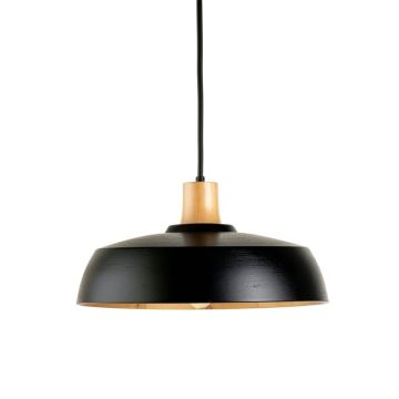 Bay Crossing Pendant Light Suspended From One Plain Cable - Black