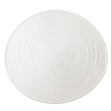 Lake Bend Round Area Rug - White