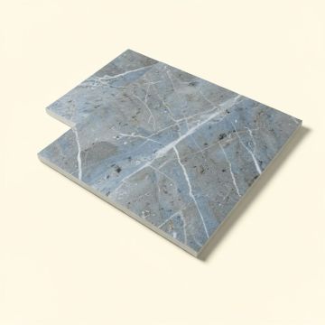 Chevron Random Sized Marble Mosaic Tile In Gray/Blue (synthetic illustration; no displayed measurements)