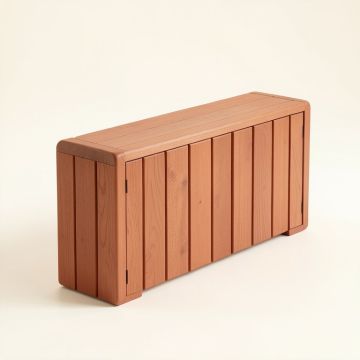 Bay Dale Narrow Outdoor Storage Bench - Terracotta (synthetic illustration; no displayed measurements)