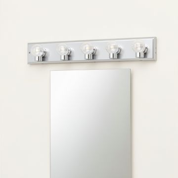 Addlie 5-Light Dimmable Chrome Vanity Light (synthetic illustration; no displayed measurements)