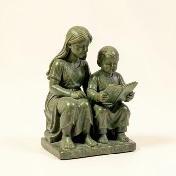 Girl And Boy Reading Statue (synthetic illustration; no displayed measurements)