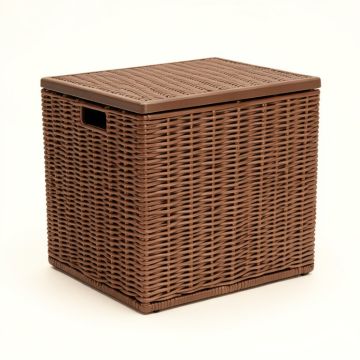 73 Gallon Resin Wicker Deck Box (synthetic illustration; no displayed measurements)