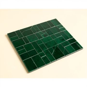 Apollo Tile Emerald Green Glass Mosaic Tile - 11.3 '' X 11.3 '' Sheet For Kitchen (synthetic illustration; no displayed measurements)