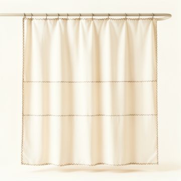 Wren Dale Shower Curtain Hanging Flat From A Plain Rod - Cream (synthetic illustration; no displayed measurements)