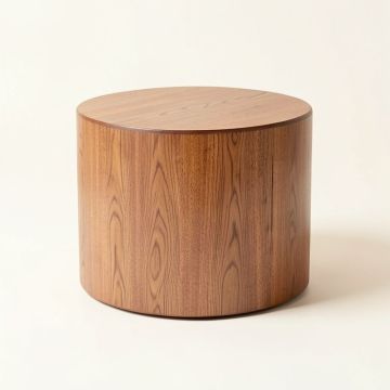 Limones Solid Wood Drum Coffee Table (synthetic illustration; no displayed measurements)