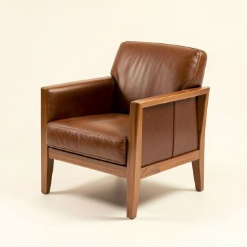 Soleil 26 '' Wide Top Grain Leather Side Chair (synthetic illustration; no displayed measurements)