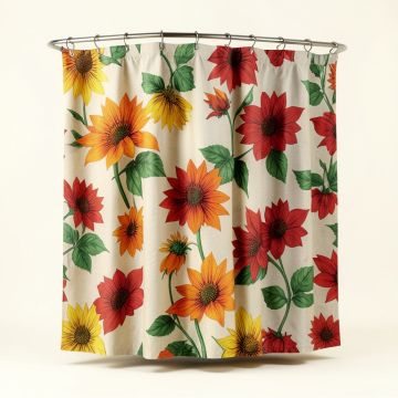 Pi Creative Art Where The Passion Flower Grows I Single Shower Curtain (synthetic illustration; no displayed measurements)