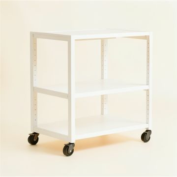 Juniper Brook Empty Rolling Workshop Cart - White (synthetic illustration; no displayed measurements)