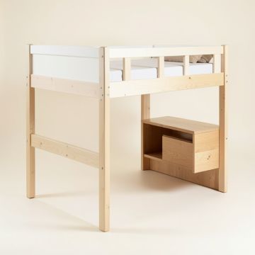 Mallika Solid Wood Panel Loft Bed With Built-In-Desk (synthetic illustration; no displayed measurements)