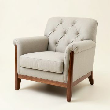 Scranton 31 '' Wide Tufted Linen Armchair (synthetic illustration; no displayed measurements)