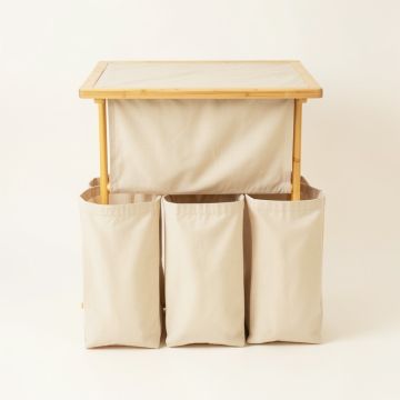 Birch Branch Laundry Sorting Station With Plain Removable Bags - Beige (synthetic illustration; no displayed measurements)