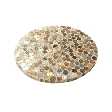 Glamour Grommet 12 '' X 12 '' Glass Penny Round Mosaic Tile