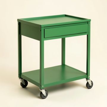 Linden Dale Empty Rolling Workshop Cart - Green (synthetic illustration; no displayed measurements)