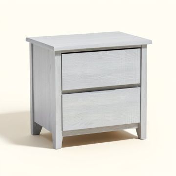 Fred 2 - Drawer Solid Wood Nightstand In Light Gray (synthetic illustration; no displayed measurements)