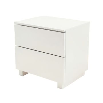 Modern High Gloss Nightstand White Night Stand With Led Light