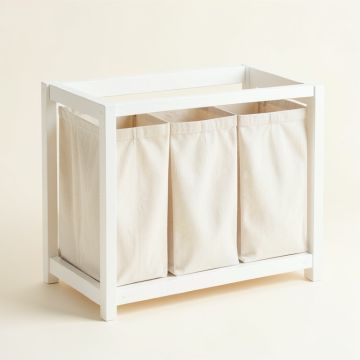 Juniper Branch Laundry Sorting Station With Plain Removable Bags - White (synthetic illustration; no displayed measurements)