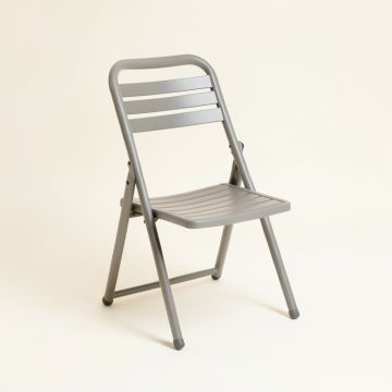 Reed Arc Folding Outdoor Chair - Gray (synthetic illustration; no displayed measurements)