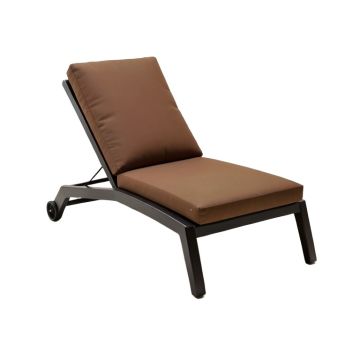 Aleia Outdoor Patio Reclining Chaise Lounge With Cushion