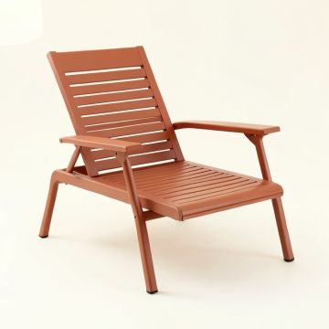 Shore Crest Outdoor Lounge Chair - Terracotta (synthetic illustration; no displayed measurements)