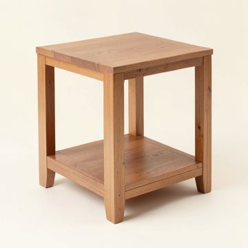 Oyama Solid Wood End Table With Storage (synthetic illustration; no displayed measurements)