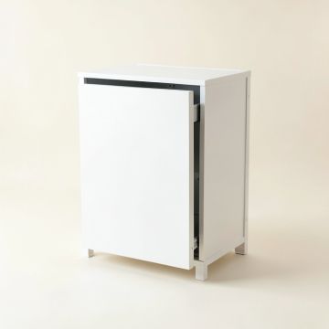 Birch Crest Freestanding Pull-Out Hamper Cabinet - White (synthetic illustration; no displayed measurements)