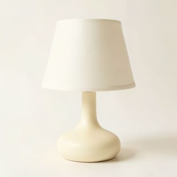 Brook Bend Table Lamp With A Plain Fabric Shade - Cream (synthetic illustration; no displayed measurements)