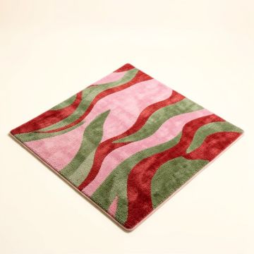 Ombre Hand Drawn Waves Pink/Red/Green Area Rug (synthetic illustration; no displayed measurements)