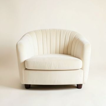 Slate Dell Upholstered Armchair - Ivory (synthetic illustration; no displayed measurements)