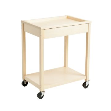 Ash Branch Empty Rolling Workshop Cart - Ivory