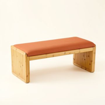 Ash Crest Indoor Bench - Terracotta (synthetic illustration; no displayed measurements)