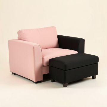 Kids Single Armrest Couch Sofa With Ottoman (synthetic illustration; no displayed measurements)