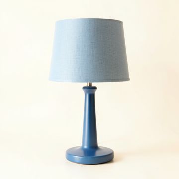 Maple Branch Table Lamp With A Plain Fabric Shade - Blue (synthetic illustration; no displayed measurements)