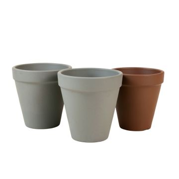 Behling Tapered 3-Piece Fiber Clay Pot Planter Set